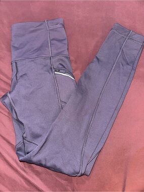lululemon athletica Deep Purple fleece lined leggings size 4 25 inch